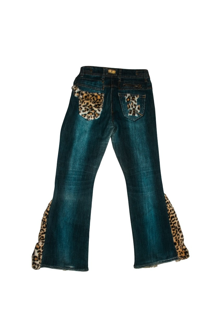 Leopard Flare” Denim