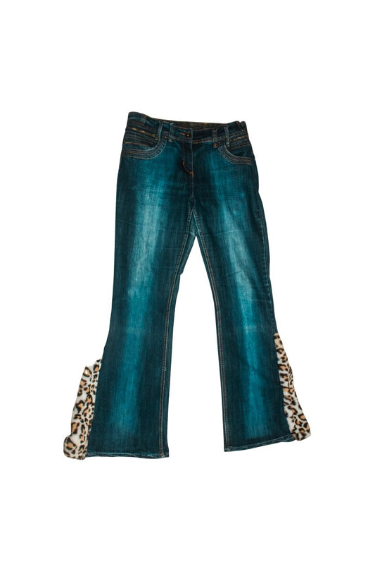 Leopard Flare” Denim